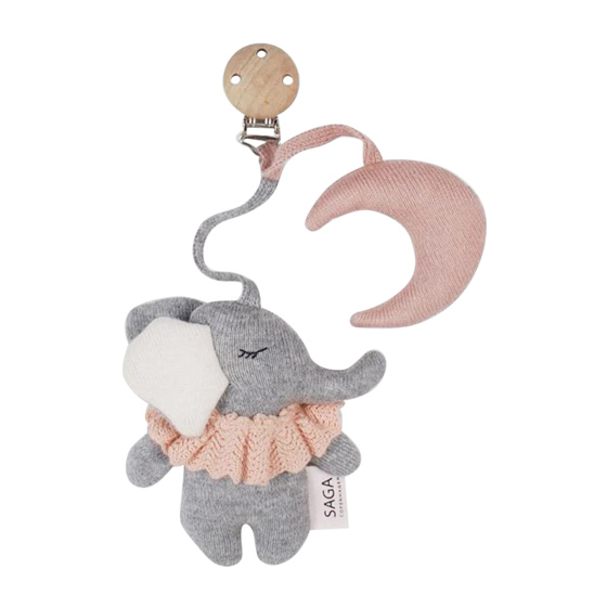 Подвесная развивающая игрушка для коляски Saga Copenhagen "Слоненок Gina", розовый